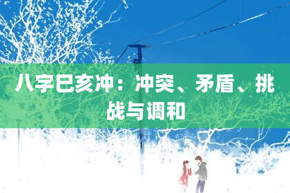 八字巳亥冲：冲突、矛盾、挑战与调和